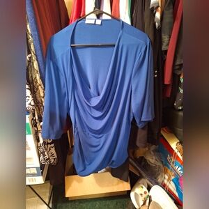 Cato Royal Blue Draped Blouse